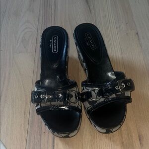 Coach Black and Gray Women's Mules